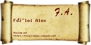 Fülei Alex névjegykártya